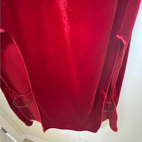 SHEIN sexy red velvet dress - halter style with detail at slits - Picture 3 of 3